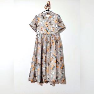 Vtg 90s Sheer Butterfly Dress - Vintage Grunge y2k butterflies button up shirt